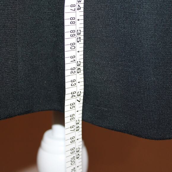 VTG 1970's Sleeveless Tie Neck Secretary Dress Multicolor Chevron & Black sz S - Picture 7 of 14